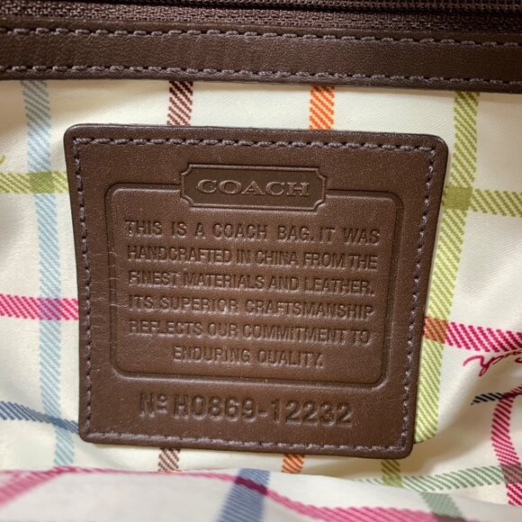 COACH CC Logo Jacquard Leather Trim Ergo Kisslock Shoulder Bag 12232 NO TAG - Picture 10 of 14